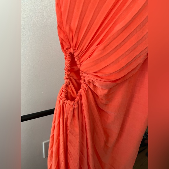 Aakaa One Shoulder Orange Dress NWT Size L - Picture 3 of 3